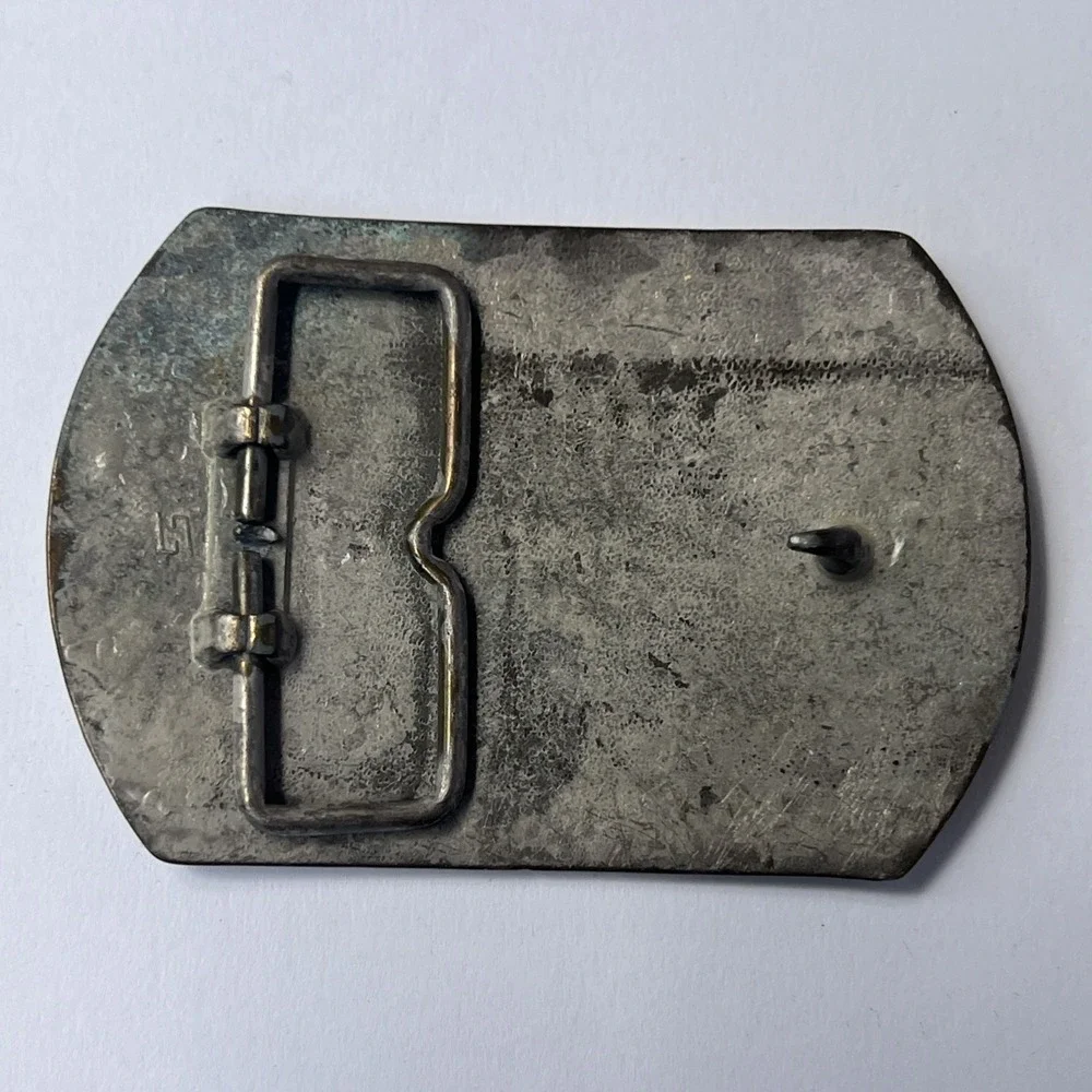 VTG 1970's San Francisco Chronicle Voice Of The West Brass Belt Buckle 3 3/8